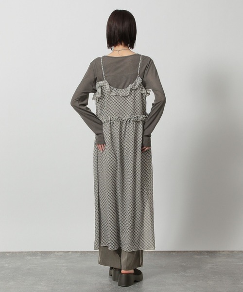 LAKOLE（ラコレ）の「シアーチェックフリルワンピース / 322160（ワンピース・レディース・ブルー/チャコールグレー/ベージュ・FREE）」の19枚目の写真