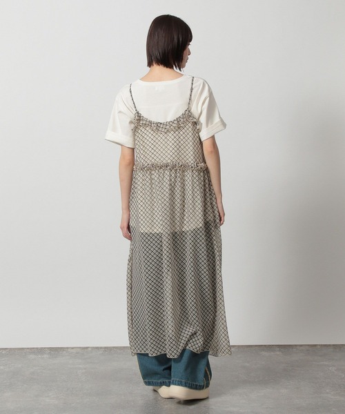 LAKOLE（ラコレ）の「シアーチェックフリルワンピース / 322160（ワンピース・レディース・ブルー/チャコールグレー/ベージュ・FREE）」の13枚目の写真