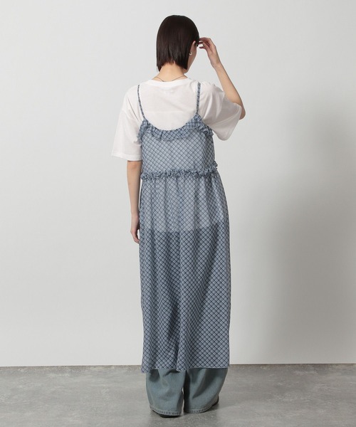 LAKOLE（ラコレ）の「シアーチェックフリルワンピース / 322160（ワンピース・レディース・ブルー/チャコールグレー/ベージュ・FREE）」の16枚目の写真