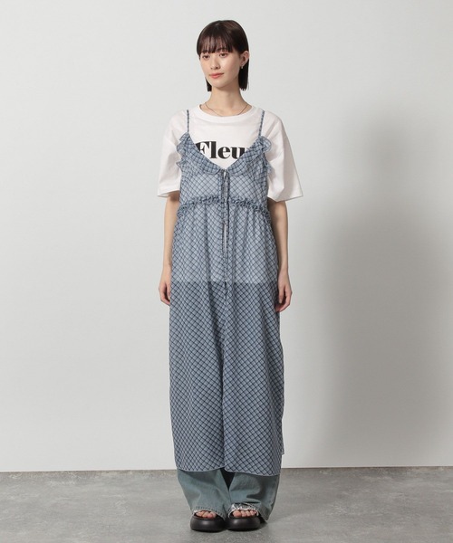 LAKOLE（ラコレ）の「シアーチェックフリルワンピース / 322160（ワンピース・レディース・ブルー/チャコールグレー/ベージュ・FREE）」の14枚目の写真