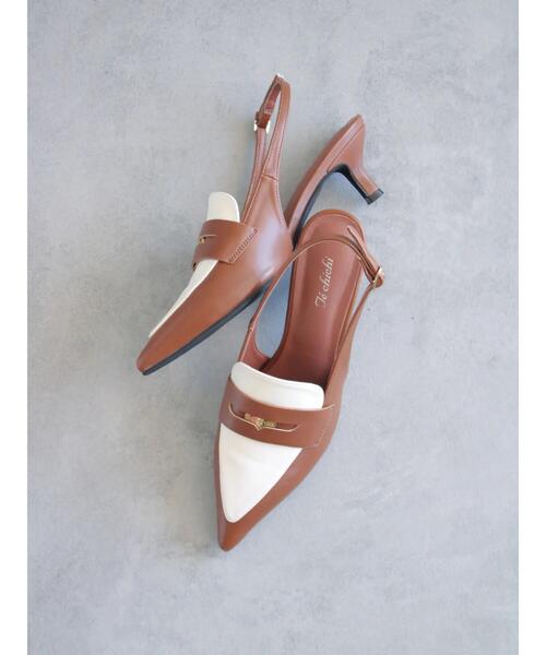 Te chichi（テチチ）の「ポインテッドコインミュール《2025spring catalog item》（パンプス・レディース・ブラウン/ブラック・38/37）」の2枚目の写真