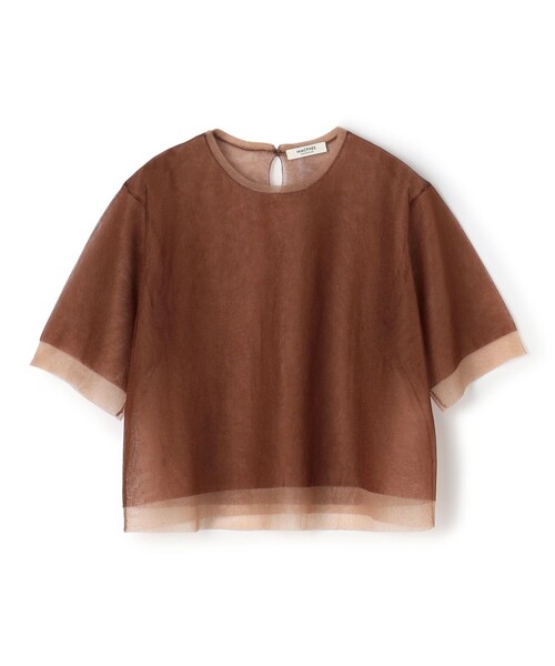 MACPHEE(マカフィー)の「シアーレイヤー クルーネックプルオーバー(ニット/セーター・レディース・ベージュ/ネイビー/レッド/キャメル・S)」の3枚目の写真