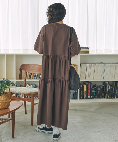 リアルスタイル REAL STYLE ワンピース 半袖 ティアード ロング