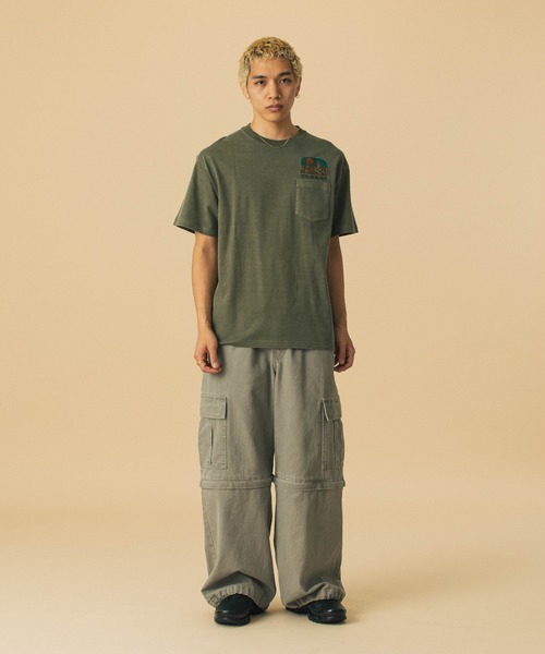 大人気 XLARGE OVERDYED DESERT S/S POCKET TEE レトロ感◎ セール】OVERDYED DESERT S/S POCKET TEE（Tシャツ/カットソー