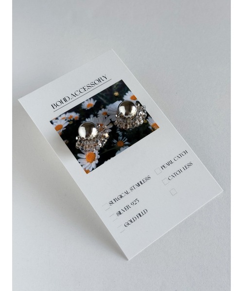 tone（トーン）の「【BOND】Czech beads Gather/クリア(MA)（ピアス（両耳用）・レディース・シルバー・FREE）」の3枚目の写真