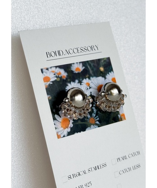 tone（トーン）の「【BOND】Czech beads Gather/クリア(MA)（ピアス（両耳用）・レディース・シルバー・FREE）」の4枚目の写真