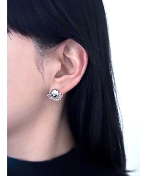 tone（トーン）の「【BOND】Czech beads Gather/クリア(MA)（ピアス（両耳用）・レディース・シルバー・FREE）」の6枚目の写真