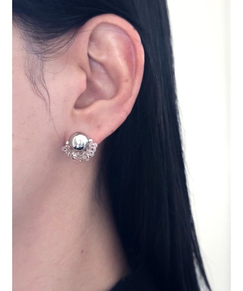 tone（トーン）の「【BOND】Czech beads Gather/クリア(MA)（ピアス（両耳用）・レディース・シルバー・FREE）」の7枚目の写真