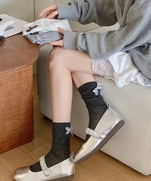 ROOPTOKYO | Dot ribbon midriff socks /ドットリボン ミドルソックス(ソックス/靴下)