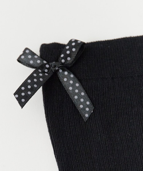 ROOPTOKYO（ループトウキョウ）の「Dot ribbon midriff socks /ドットリボン ミドルソックス（ソックス/靴下・レディース・ホワイト/ブラック/グレー/ダークグレー/杢グレー・FREE）」の12枚目の写真