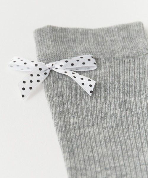 ROOPTOKYO（ループトウキョウ）の「Dot ribbon midriff socks /ドットリボン ミドルソックス（ソックス/靴下・レディース・ホワイト/ブラック/グレー/ダークグレー/杢グレー・FREE）」の13枚目の写真