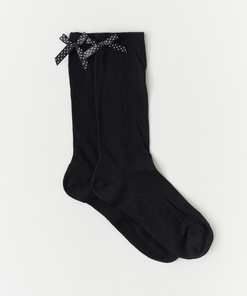 ROOPTOKYO（ループトウキョウ）の「Dot ribbon midriff socks /ドットリボン ミドルソックス（ソックス/靴下・レディース・ホワイト/ブラック/グレー/ダークグレー/杢グレー・FREE）」の14枚目の写真