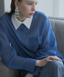 LE CIEL BLEU ビッグカラーブラウス アイボリー 36 LE CIEL BLEU（ルシェルブルー）の「Big Collar Blouse（シャツ