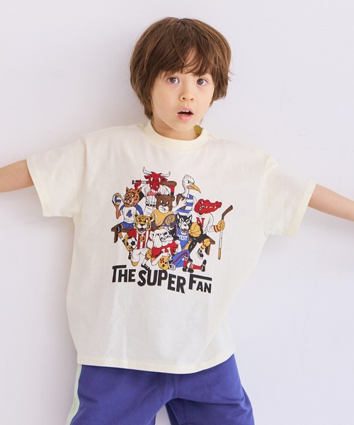 Life Support Products（ライフサポートプロダクツ）の「スポーツプリントＴシャツ（Tシャツ/カットソー・キッズ・オレンジ/パープル/ダークブルー/チャコール/ミント/マスタード/ホワイト系その他/オフホワイト/ライトブラウン/杢グレー・80/90/95/100/110/120/130/140/150）」の2枚目の写真