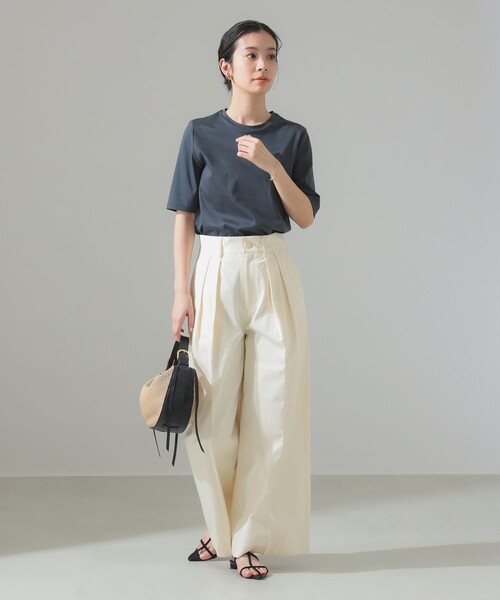 Demi-Luxe BEAMS（デミルクス ビームス）の「スーピマコットン スムース Tシャツ（Tシャツ/カットソー・レディース・チャコールグレー/ホワイト/ピンク/ミント・ONE SIZE）」の8枚目の写真