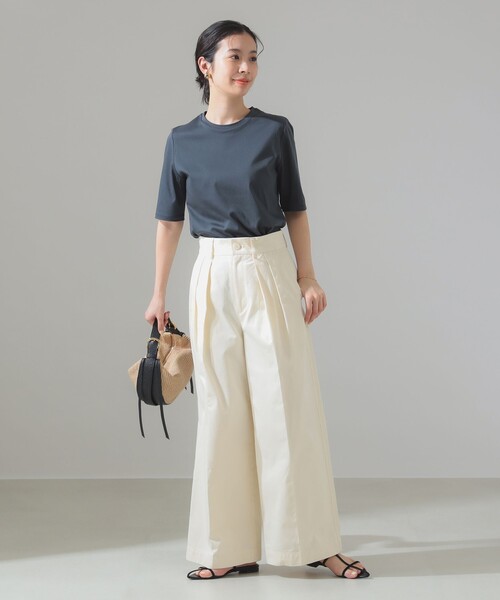 Demi-Luxe BEAMS（デミルクス ビームス）の「スーピマコットン スムース Tシャツ（Tシャツ/カットソー・レディース・チャコールグレー/ホワイト/ピンク/ミント・ONE SIZE）」の9枚目の写真