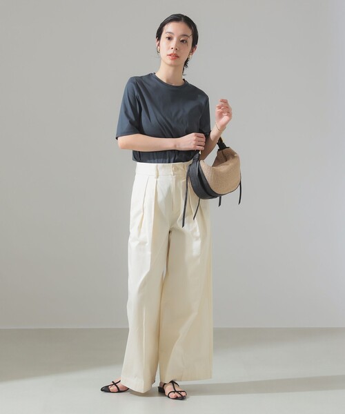 Demi-Luxe BEAMS（デミルクス ビームス）の「スーピマコットン スムース Tシャツ（Tシャツ/カットソー・レディース・チャコールグレー/ホワイト/ピンク/ミント・ONE SIZE）」の10枚目の写真