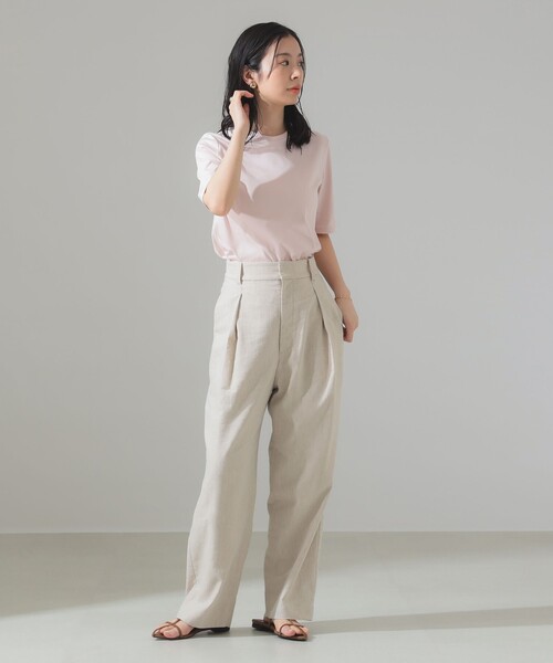 Demi-Luxe BEAMS（デミルクス ビームス）の「スーピマコットン スムース Tシャツ（Tシャツ/カットソー・レディース・チャコールグレー/ホワイト/ピンク/ミント・ONE SIZE）」の13枚目の写真