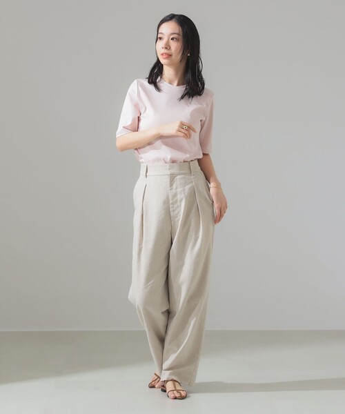 Demi-Luxe BEAMS（デミルクス ビームス）の「スーピマコットン スムース Tシャツ（Tシャツ/カットソー・レディース・チャコールグレー/ホワイト/ピンク/ミント・ONE SIZE）」の14枚目の写真