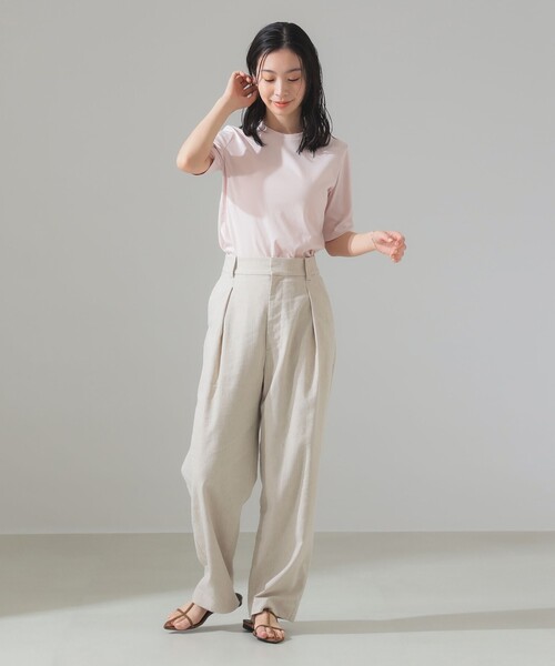 Demi-Luxe BEAMS（デミルクス ビームス）の「スーピマコットン スムース Tシャツ（Tシャツ/カットソー・レディース・チャコールグレー/ホワイト/ピンク/ミント・ONE SIZE）」の15枚目の写真