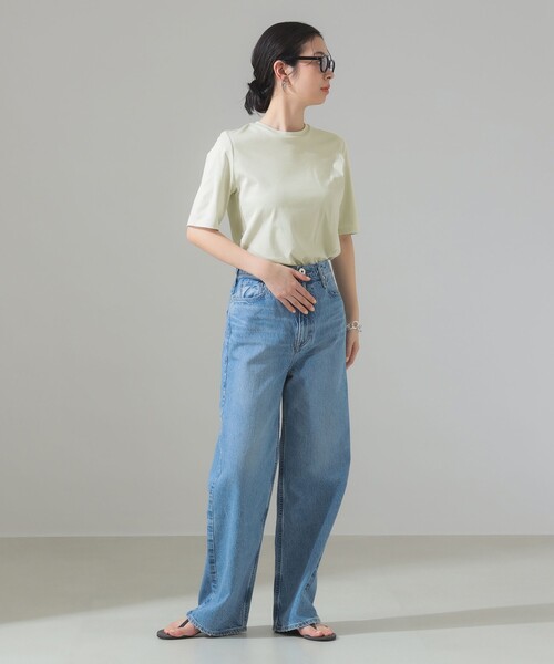 Demi-Luxe BEAMS（デミルクス ビームス）の「スーピマコットン スムース Tシャツ（Tシャツ/カットソー・レディース・チャコールグレー/ホワイト/ピンク/ミント・ONE SIZE）」の20枚目の写真