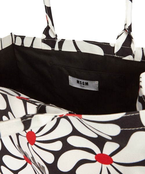 MSGM(エムエスジーエム)の「【NEW】サイケデリックデイジー キャンバストートバッグ(トートバッグ・レディース・ブラック×イエロー/ブラック×ホワイト・ONE SIZE)」の9枚目の写真