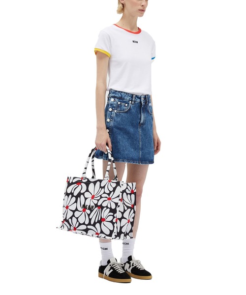 MSGM(エムエスジーエム)の「【NEW】サイケデリックデイジー キャンバストートバッグ(トートバッグ・レディース・ブラック×イエロー/ブラック×ホワイト・ONE SIZE)」の11枚目の写真