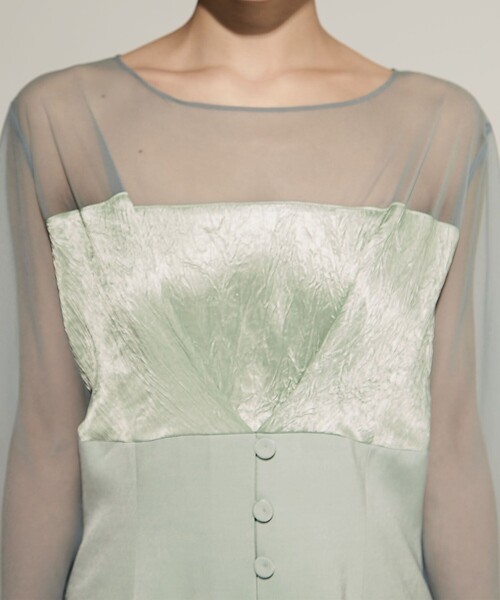 今期 STUDIOUS シアーショルダードレス ミントグリーン