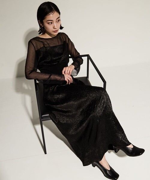 STUDIOUS/ステュディオス】Sheer Shoulder Dress/シアーショルダー