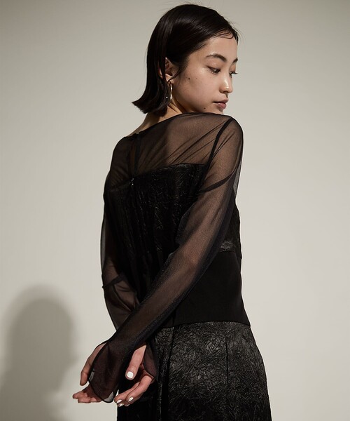 スーツ・フォーマル・ドレス STUDIOUS Sheer Shoulder Dress STUDIOUS/ステュディオス】Sheer Shoulder Dress/シアー