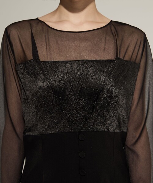 STUDIOUS/ステュディオス】Sheer Shoulder Dress/シアー