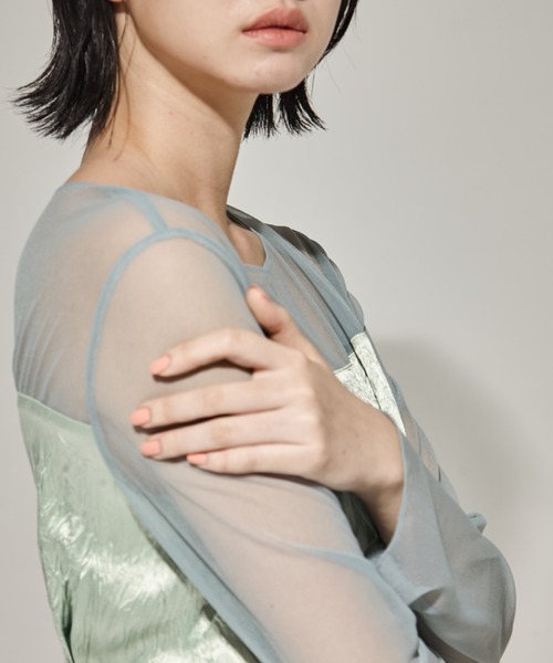 STUDIOUS/ステュディオス】Sheer Shoulder Dress/シアー