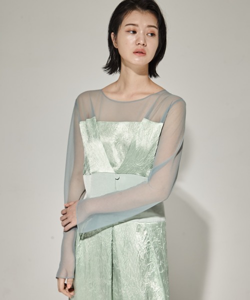 STUDIOUS/ステュディオス】Sheer Shoulder Dress/シアー