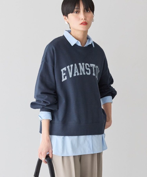 AMERICAN HOLIC(アメリカンホリック)の「EVANSTON ミニ裏毛プルオーバー(スウェット・レディース・グレー系その他/ネイビー/サックスブルー/ライトピンク・L/M)」の1枚目の写真
