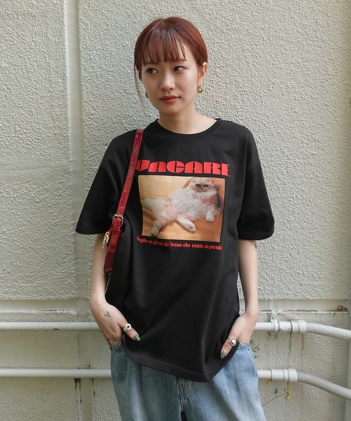 TEEN BOOP(ティーンブープ)の「CATフォトTee(Tシャツ/カットソー・レディース・ブラック/ホワイト・FREE)」の2枚目の写真