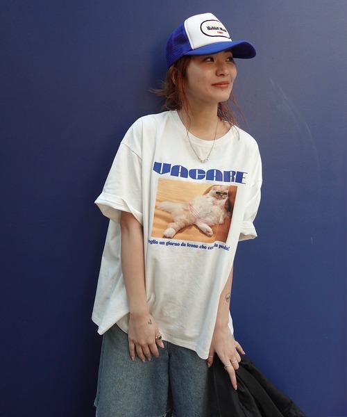 TEEN BOOP(ティーンブープ)の「CATフォトTee(Tシャツ/カットソー・レディース・ブラック/ホワイト・FREE)」の3枚目の写真