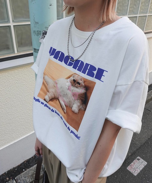 TEEN BOOP(ティーンブープ)の「CATフォトTee(Tシャツ/カットソー・レディース・ブラック/ホワイト・FREE)」の22枚目の写真