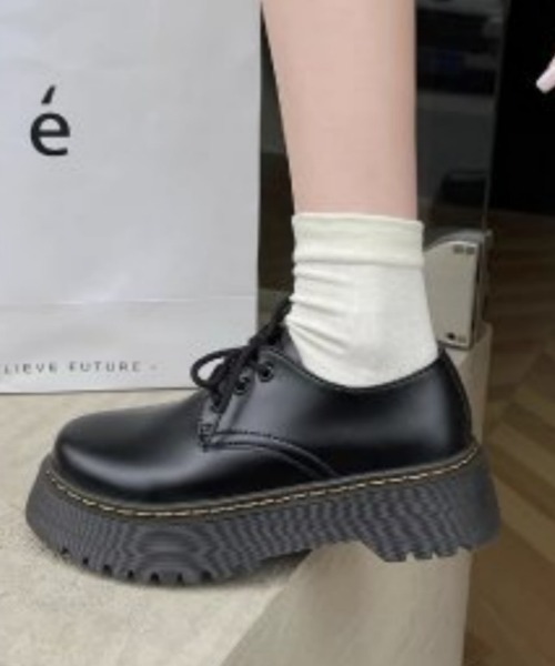 Ritzy（リッツィー）の「厚底 レースアップシューズ（ローファー・レディース・ブラック・23/23.5/24/24.5/25）」の5枚目の写真