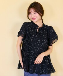 【2WAY】シフォンジョーゼットプリーツ ブラウス