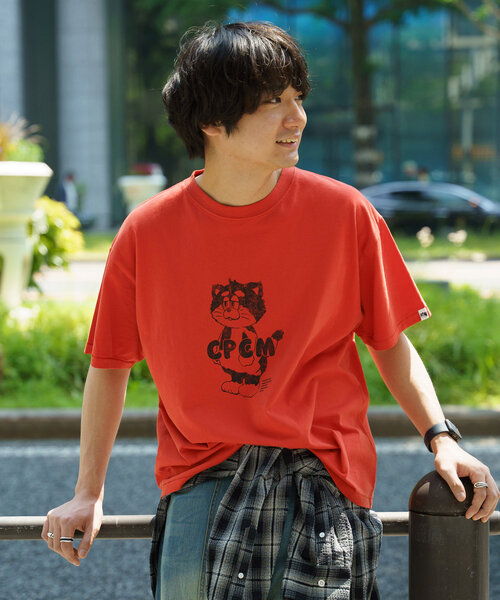 CPCM（シーピーシーエム）の「CPCMマスコットキャラT（Tシャツ/カットソー・レディース・オレンジ/ホワイト/ブラック/ネイビー/ライム/イエロー/レッド/ホワイト系その他/オリーブ・MEDIUM/X-LARGE/SMALL/LARGE）」の8枚目の写真
