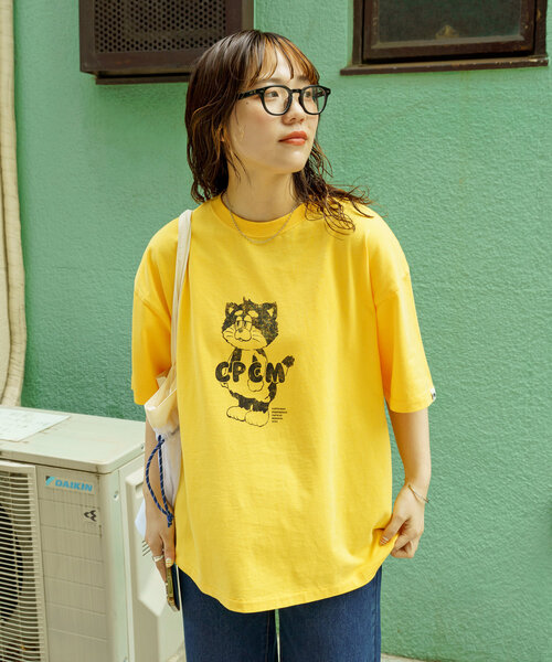 CPCM（シーピーシーエム）の「CPCMマスコットキャラT（Tシャツ/カットソー・レディース・オレンジ/ホワイト/ブラック/ネイビー/ライム/イエロー/レッド/ホワイト系その他/オリーブ・MEDIUM/X-LARGE/SMALL/LARGE）」の17枚目の写真