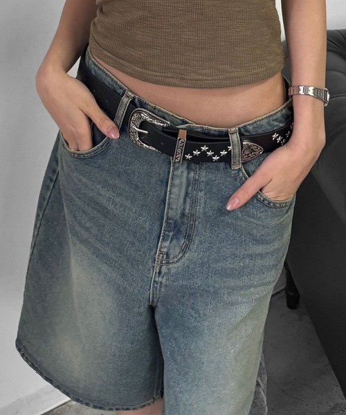 FOLLOWIN（フォロウィン）の「スタースタッズワンポイントベルト（ベルト・レディース・ブラウン/ブラック・ONE SIZE）」の3枚目の写真