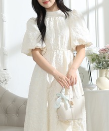 パフスリーブ ジャケット ワンピース ホワイト リボン 2754e1e738d004994cc1c4df57fffe