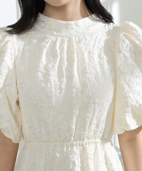 Lace Ladies(レースレディース)の「フラワー ジャガード バックリボン パフスリーブ ワンピース(ワンピース・レディース・ブラック/アイボリー/ピンク・FREE/S)」の18枚目の写真