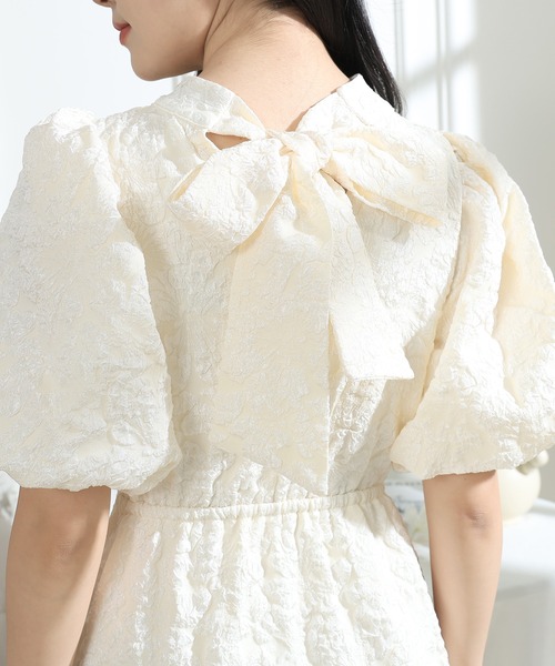 ★Coast フローラルジャガード パフスリーブ 魅惑的ワンピ★ Spring Collection | on off focus inc.