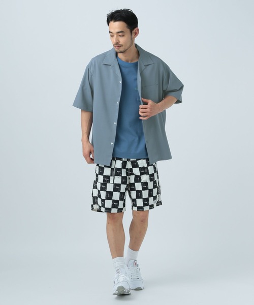 BAYFLOW（ベイフロー）の「【吸水速乾・UVケア】UMWオープンカラー半袖シャツ[セットアップ可]（シャツ/ブラウス・メンズ・ブルー/チャコール/ライトグリーン・MEDIUM/LARGE/SMALL）」の4枚目の写真