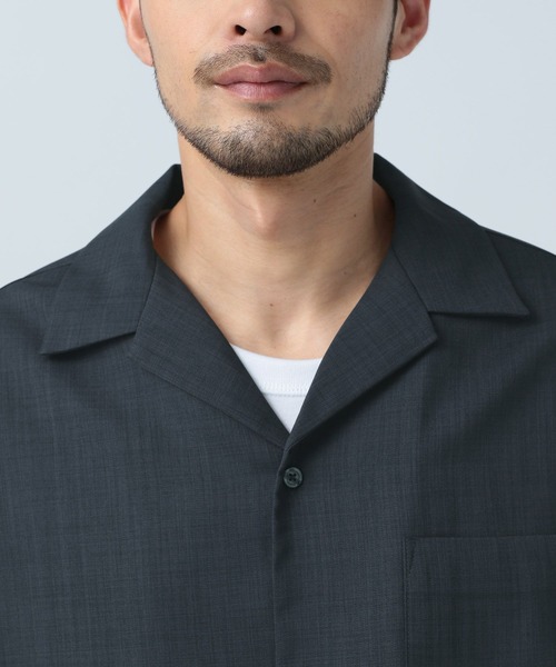 BAYFLOW（ベイフロー）の「【吸水速乾・UVケア】UMWオープンカラー半袖シャツ[セットアップ可]（シャツ/ブラウス・メンズ・ブルー/チャコール/ライトグリーン・MEDIUM/LARGE/SMALL）」の13枚目の写真