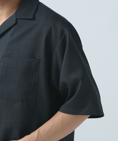 BAYFLOW（ベイフロー）の「【吸水速乾・UVケア】UMWオープンカラー半袖シャツ[セットアップ可]（シャツ/ブラウス・メンズ・ブルー/チャコール/ライトグリーン・MEDIUM/LARGE/SMALL）」の14枚目の写真