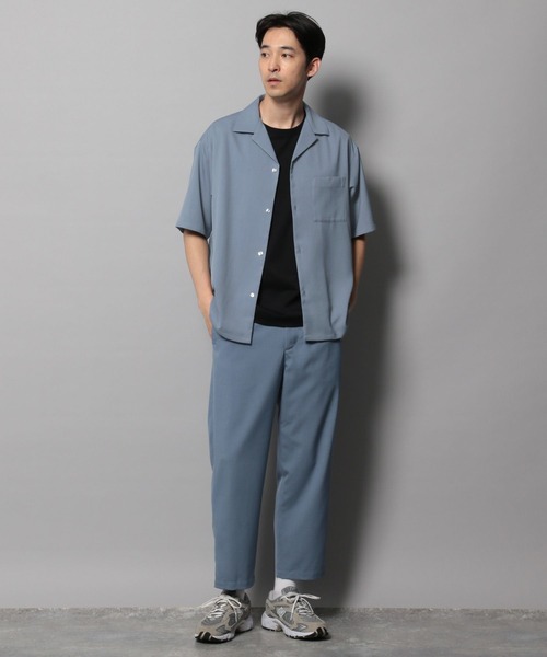 BAYFLOW（ベイフロー）の「【吸水速乾・UVケア】UMWオープンカラー半袖シャツ[セットアップ可]（シャツ/ブラウス・メンズ・ブルー/チャコール/ライトグリーン・MEDIUM/LARGE/SMALL）」の19枚目の写真