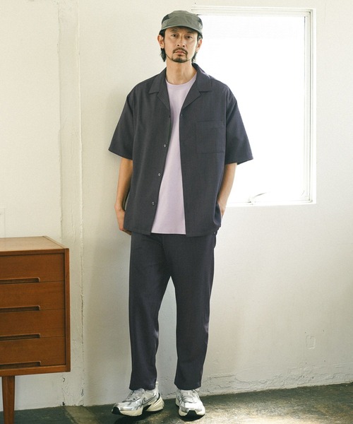 BAYFLOW（ベイフロー）の「【吸水速乾・UVケア】UMWオープンカラー半袖シャツ[セットアップ可]（シャツ/ブラウス・メンズ・ブルー/チャコール/ライトグリーン・MEDIUM/LARGE/SMALL）」の22枚目の写真